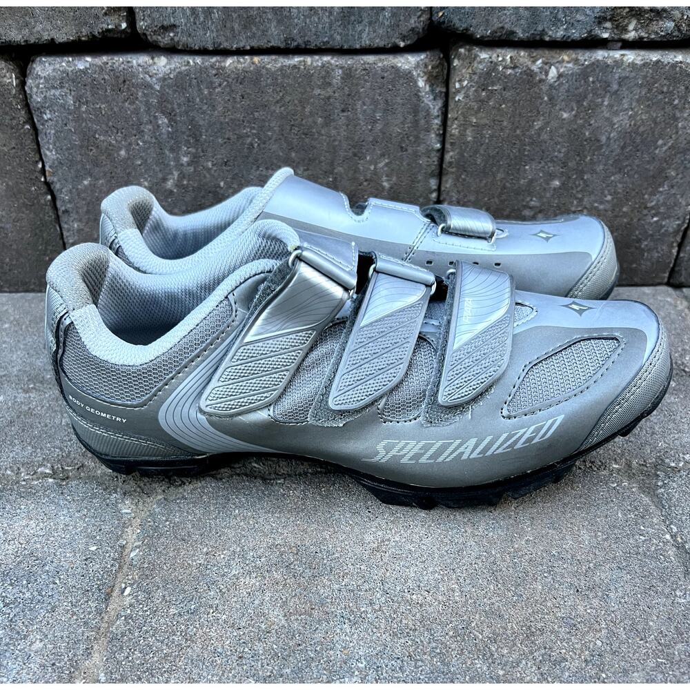Women's Specialized Riata mountain cycle silver cycling shoes size 8 - Picture 3 of 4